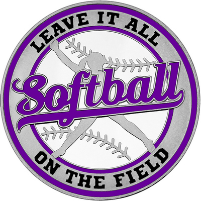 Purple "Softball" with Purple Outer Circular Borders